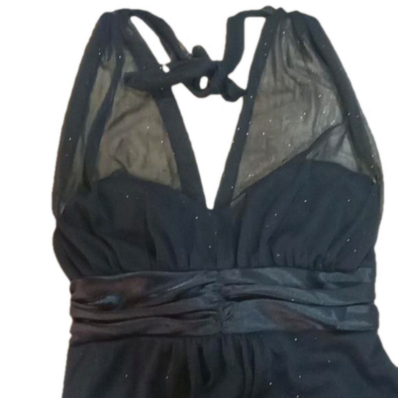 (123) Black sexy strapless cocktail dress, ties behind the neck - Picture 4 of 4